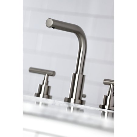 Kingston Brass FSC8958CML Manhattan Widespread Bathroom Faucet W/ Brass Pop-Up, Nickel FSC8958CML